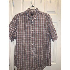 GEORGE Men’s Dress Button Down‎ Collar Shirts Size L Plaid